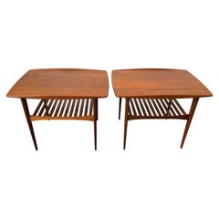 Tove & Edvard Kindt-Larsen for France & Son Model FD510 Pair of Teak Side Tables