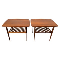 Tove & Edvard Kindt-Larsen for France & Son Model FD510 Pair of Teak Side Tables