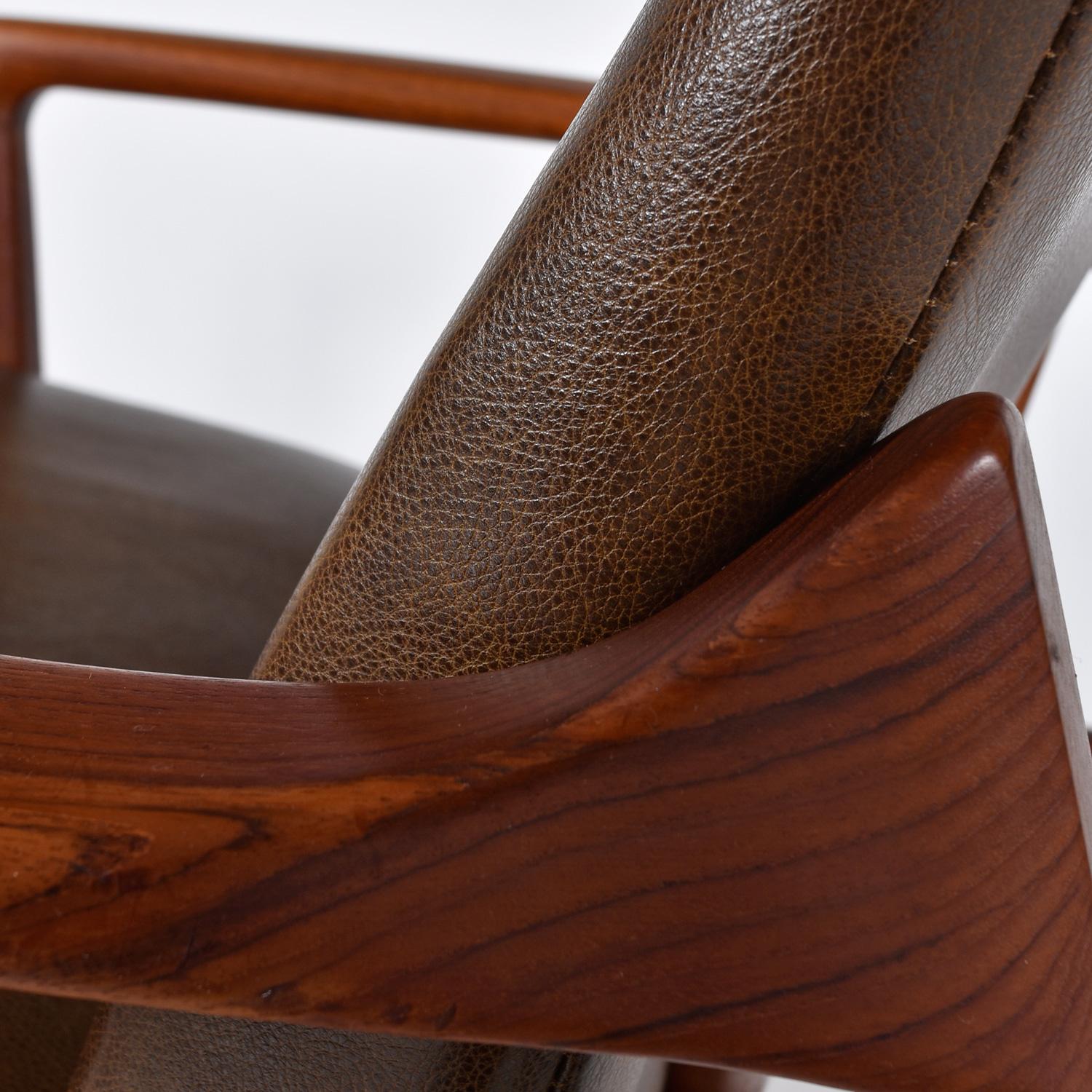Tove & Edvard Kindt Larsen for John Stuart Danish Teak Lounge Chair in Leather 3