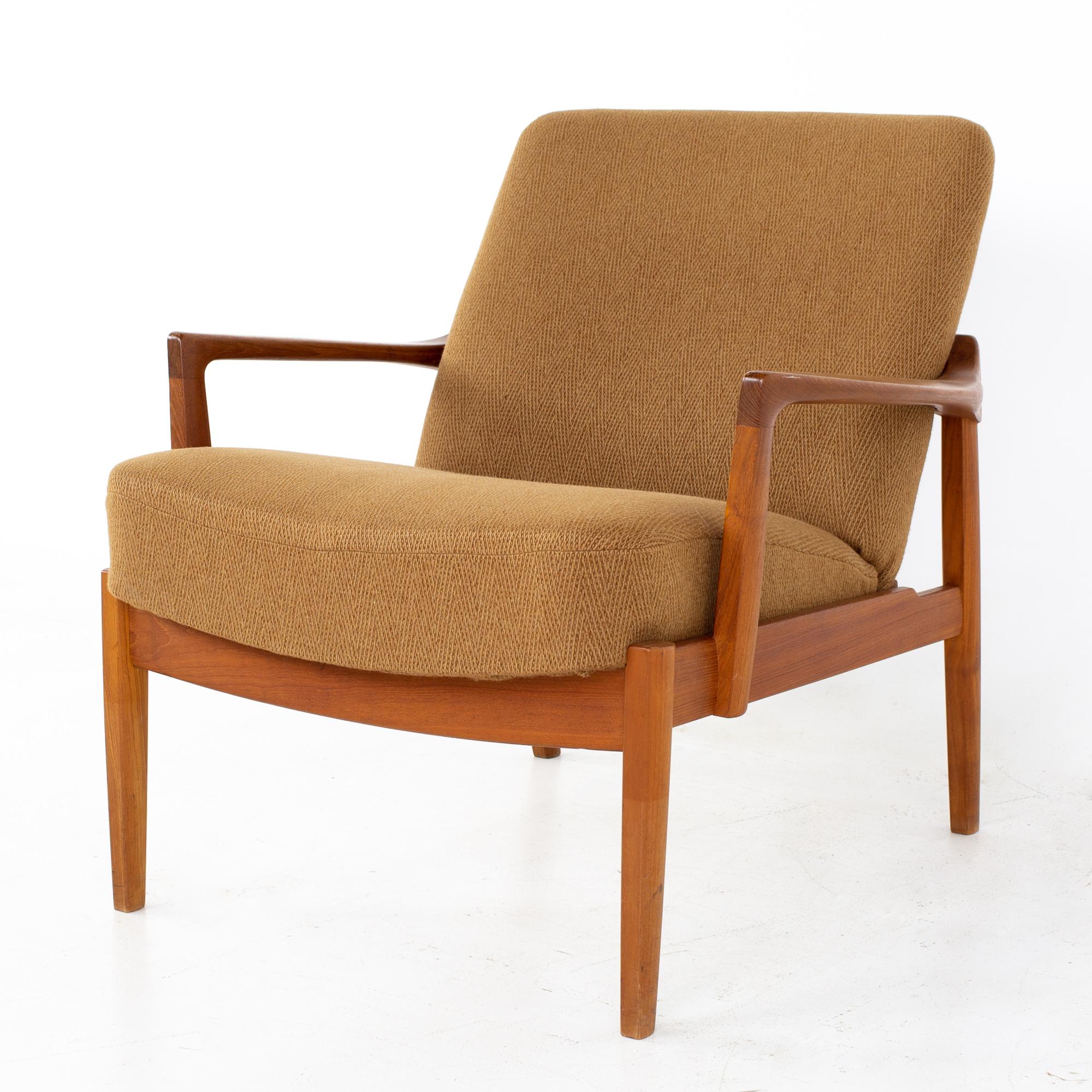 Late 20th Century Tove Edvard Kindt-Larsen for John Stuart France MCM Danish Teak Lounge Chairs