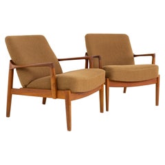 Tove Edvard Kindt-Larsen for John Stuart France MCM Danish Teak Lounge Chairs