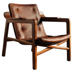 Tove & Edvard Kindt-Larsen Leather Fireside Armchair, 1950s