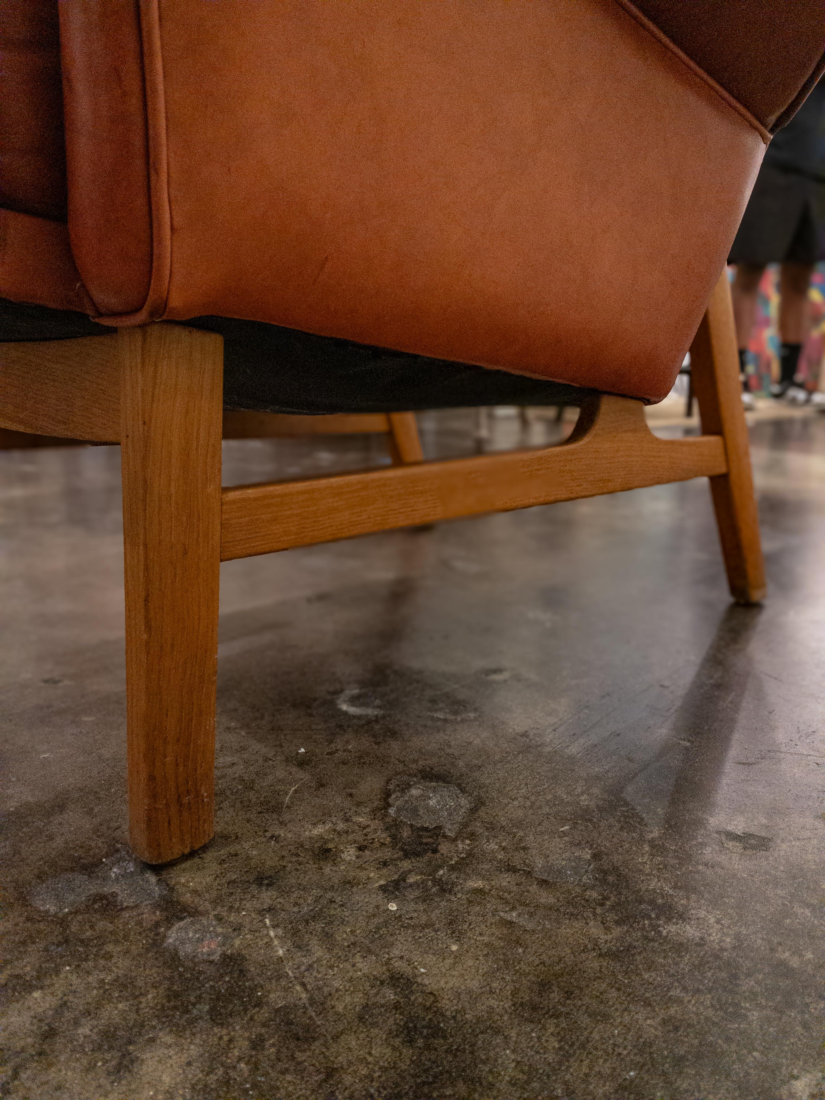 Tove & Edvard Kindt-Larsen Leather Lounge Chair For Sale 2