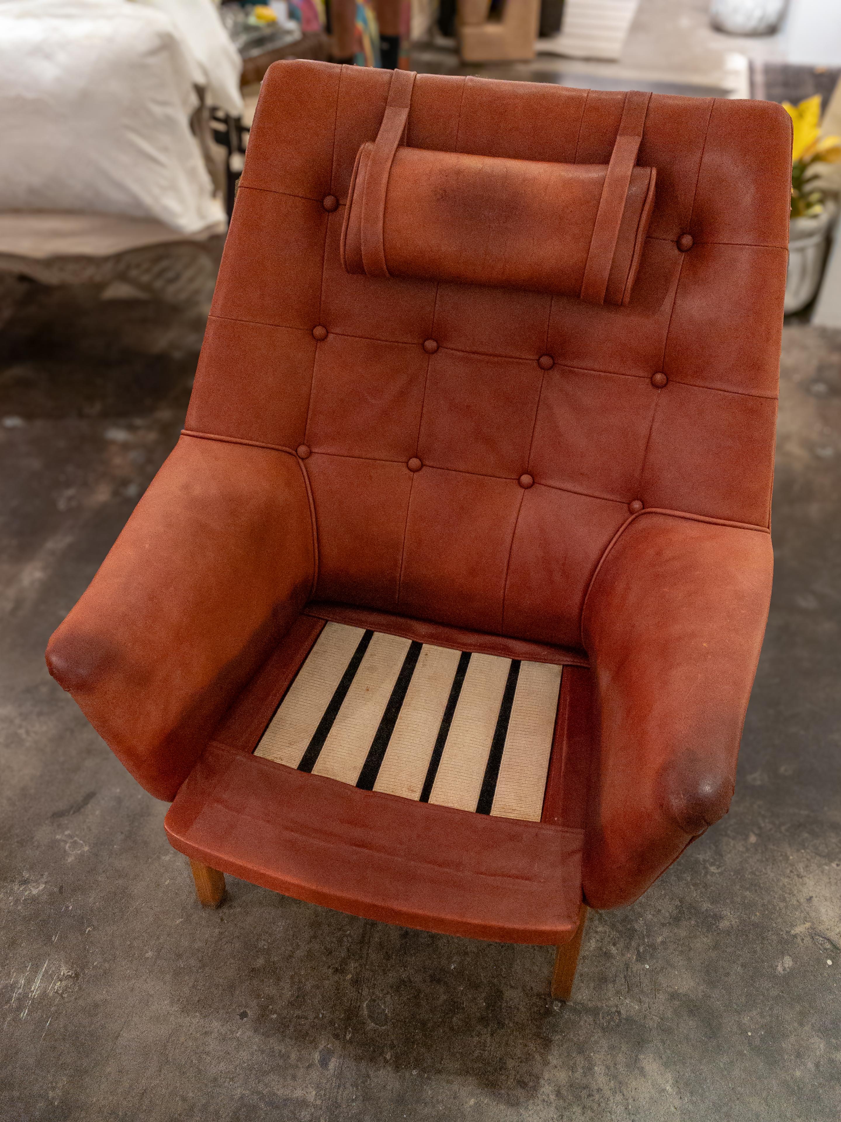 Tove & Edvard Kindt-Larsen Leather Lounge Chair For Sale 3
