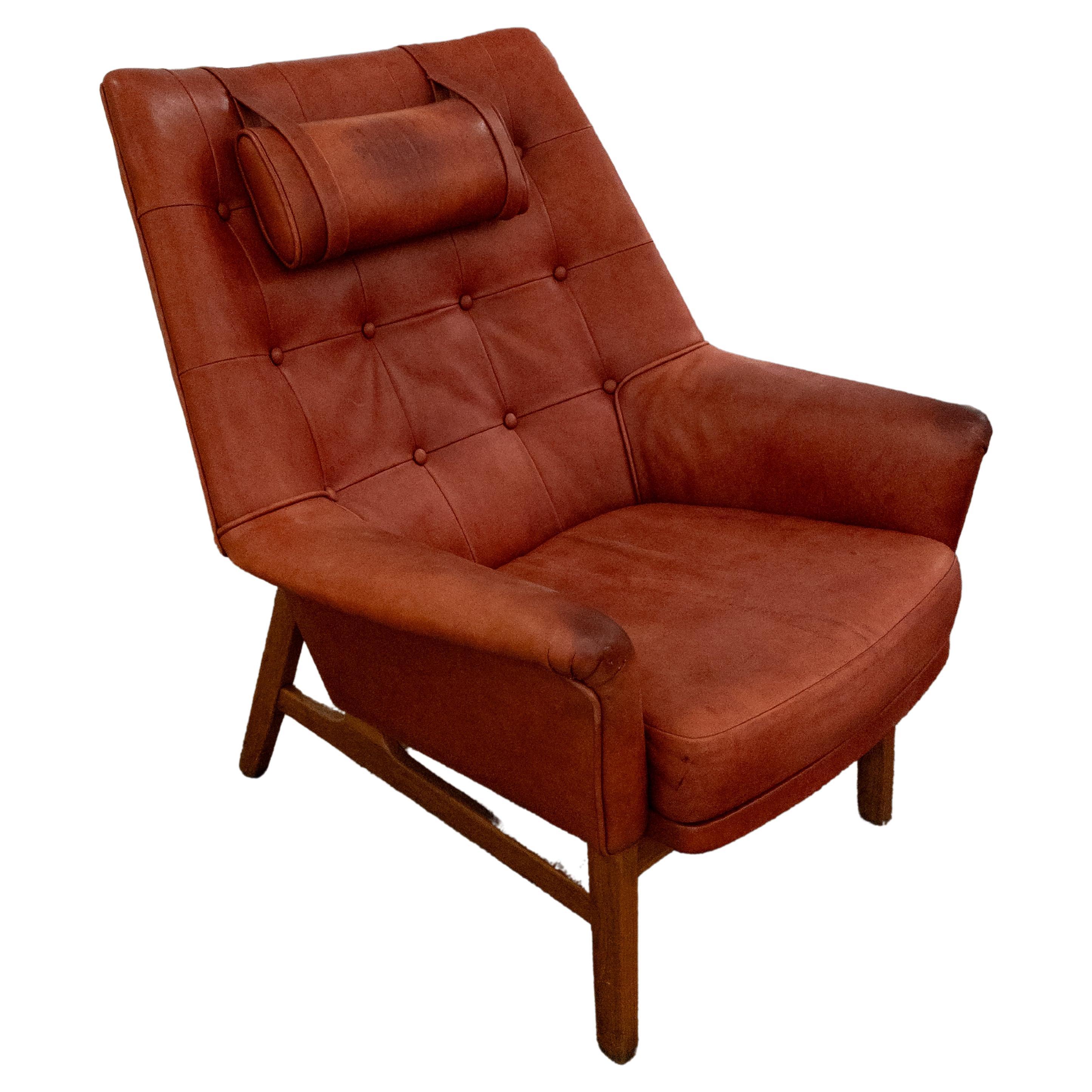 Tove & Edvard Kindt-Larsen Leather Lounge Chair For Sale