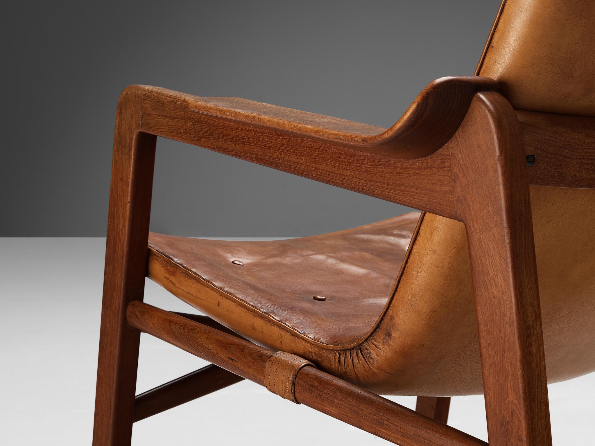 Tove & Edvard Kindt-Larsen Pair of 'Fireside' Armchairs in Original Leather  2