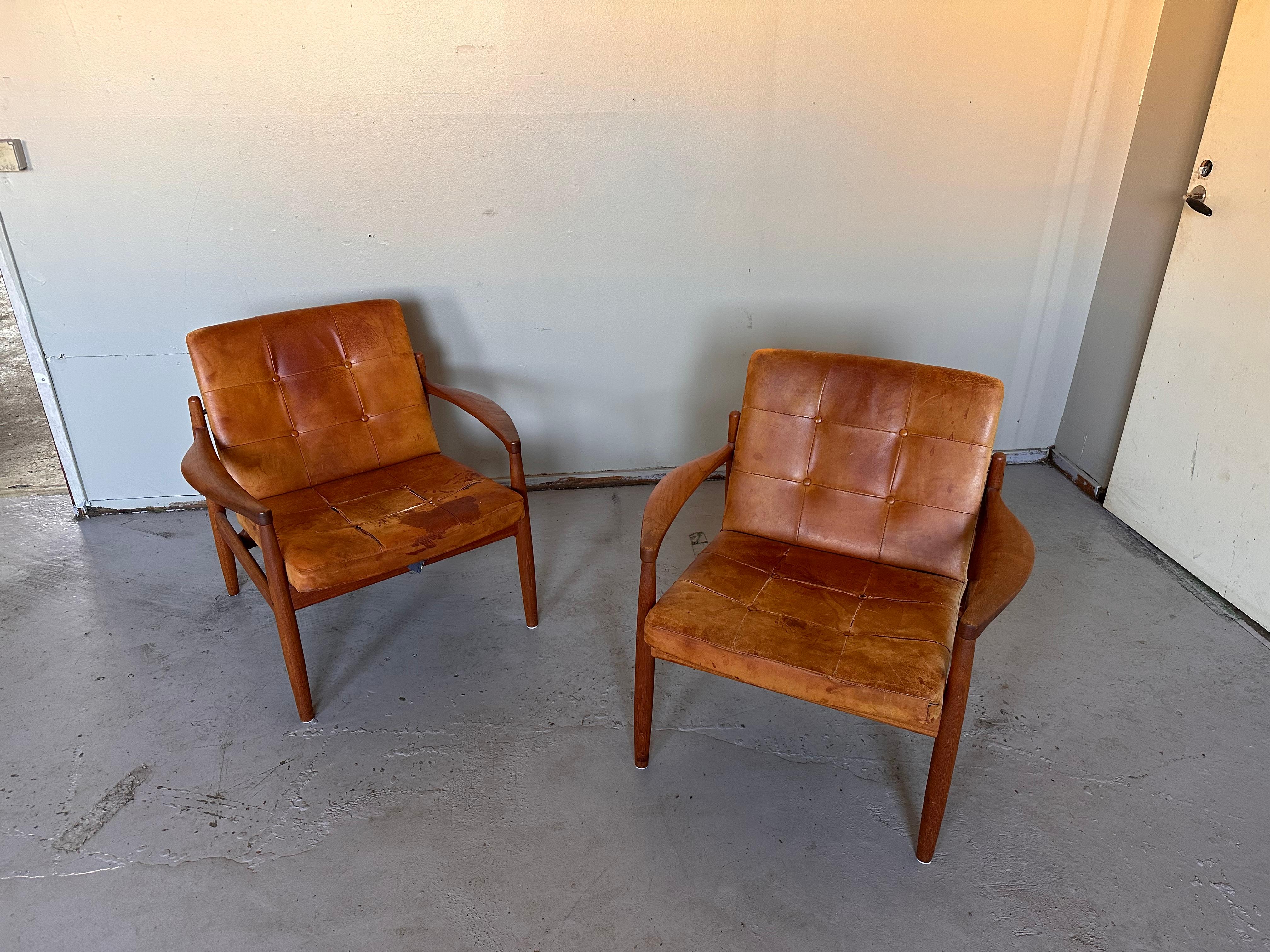 Danish design, a pair of armchairs, 