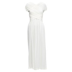 TOVE Freja cream ruched bodice cap sleeve drape goddess dress IT36 XXS
