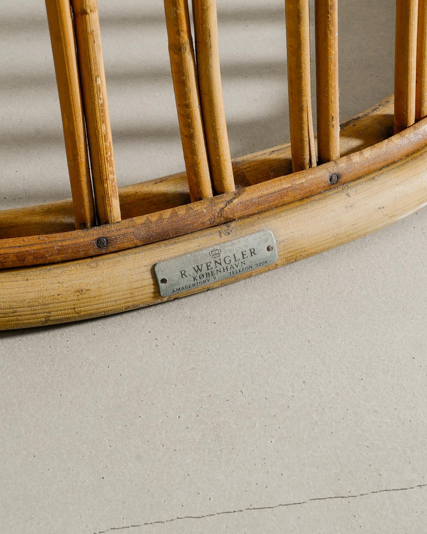 Tove Kindt-Larsen Armchairs in Rattan & Sheepskin by R. Wengler Denmark, 1940s 1