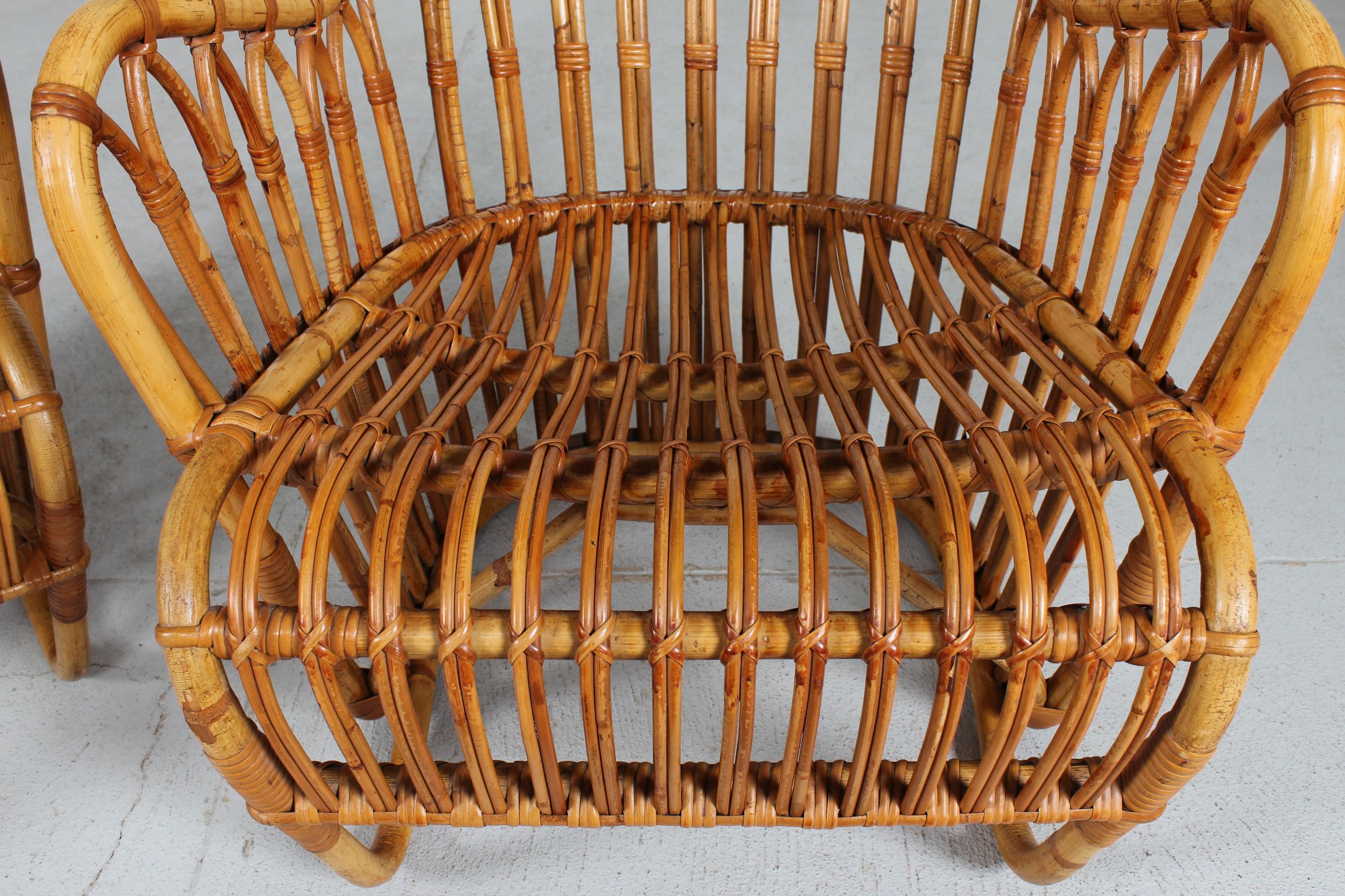Tove Kindt-Larsen Paire de chaises longues en bambou R. Wengler Danemark Lancé en 1937 en vente 7