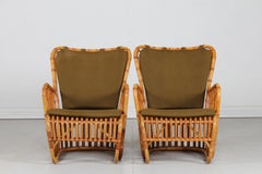 Tove Kindt-Larsen Pair R. Wengler Bamboo Lounge Chairs Denmark Launched 1937