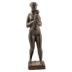 Tove Olafsson Bronze Sculpture, Woman with Child in Her Arms