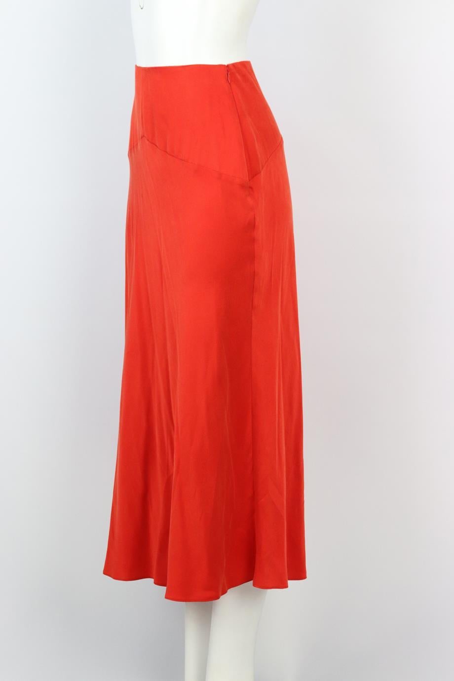 Red Tove Silk Midi Skirt Fr 36 Uk 8