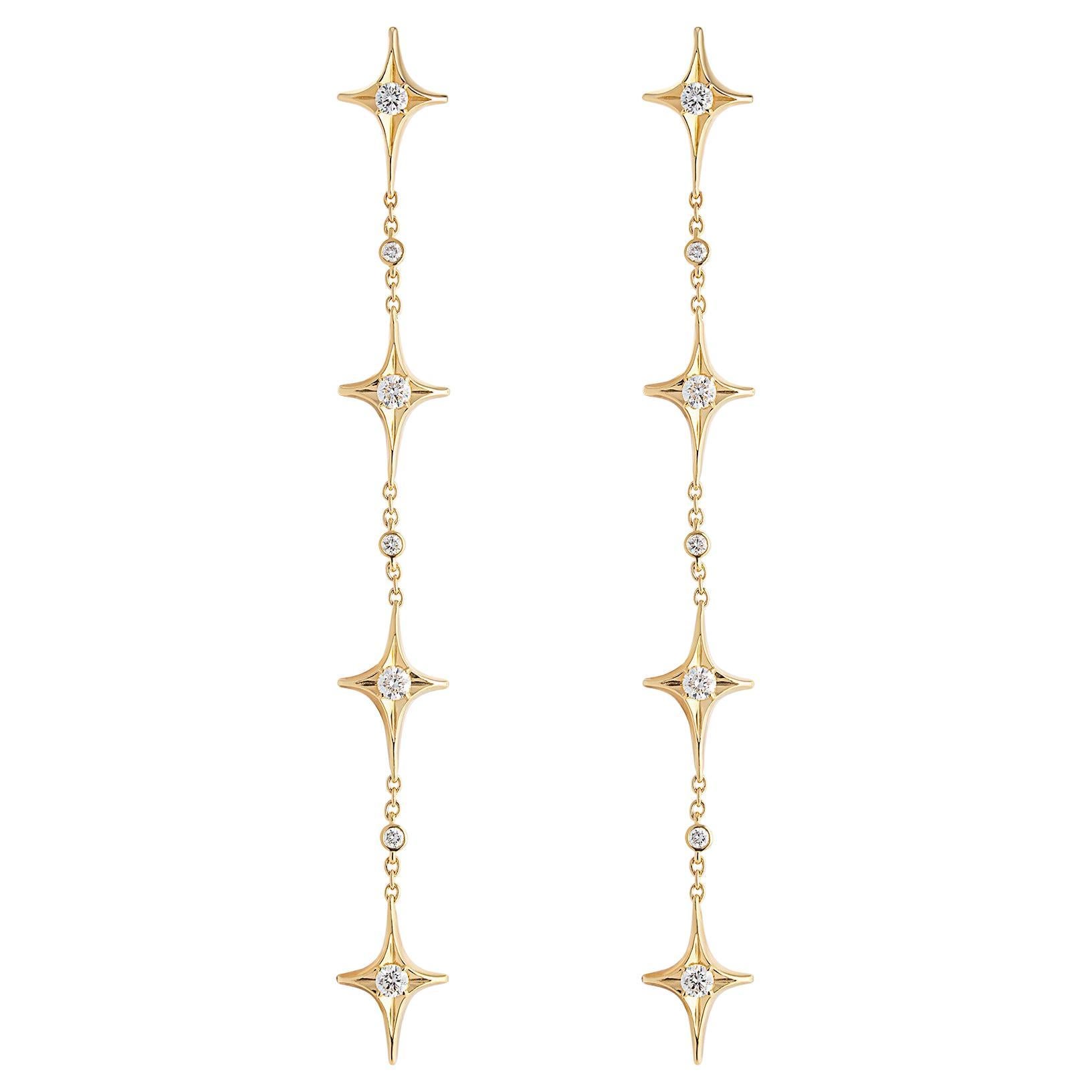 Towards the Stars Falling Stars Drop Earrings