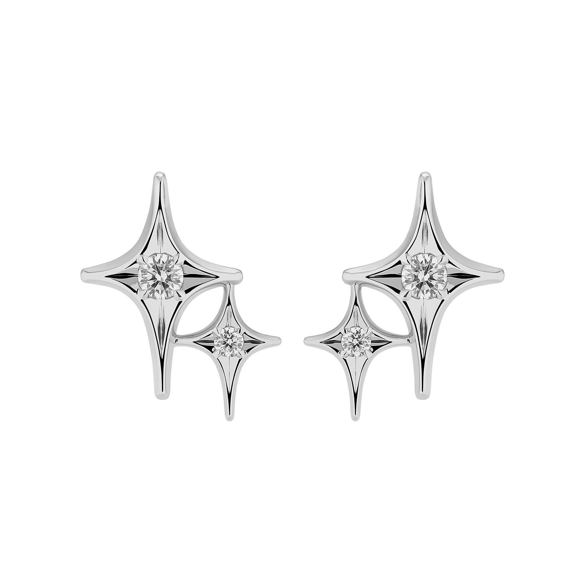Contemporary Towards the Stars Falling Stars Earrings For Sale
