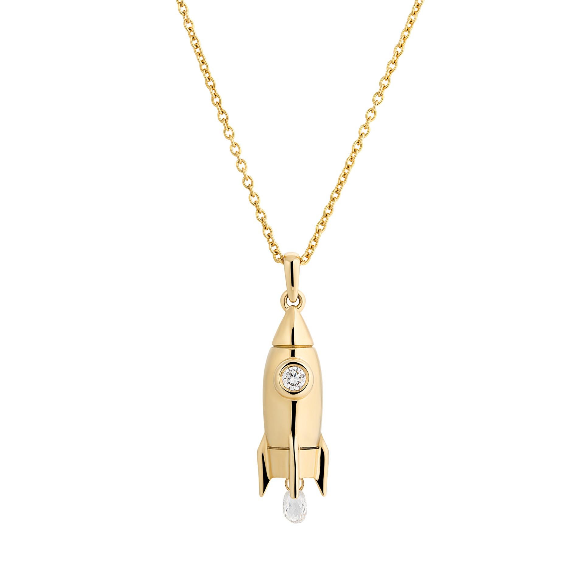 Taille ronde Pendentif « Towards the Stars Fly Me to the Moon » en vente