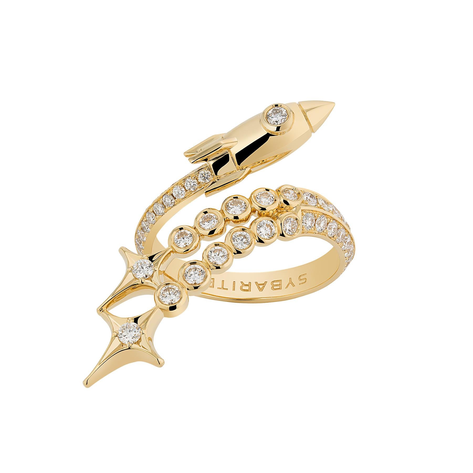 Contemporary Towards the Stars Fly Me to the Moon Ring For Sale