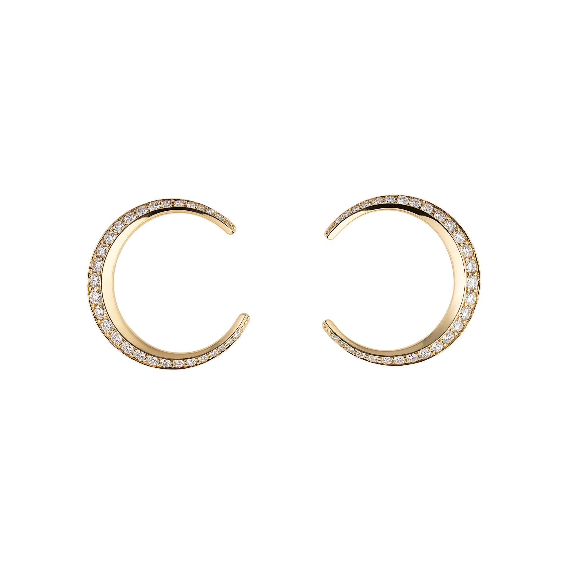 Contemporary Towards the Stars Moon Earrings For Sale