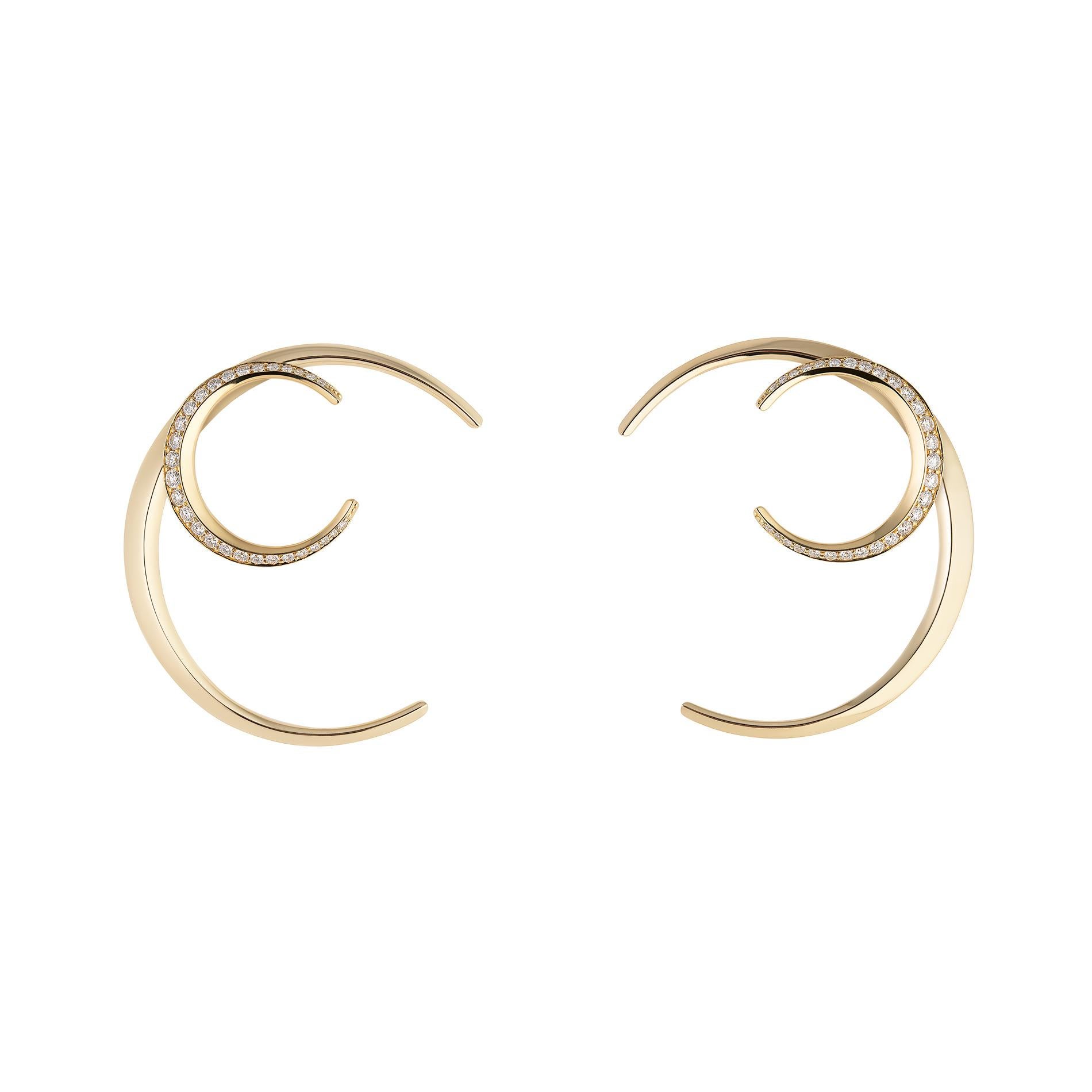 Contemporary Towards the Stars Moon Earrings For Sale