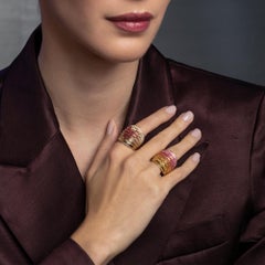 Moonlight Heart Ring in 18ct White Gold with Diamonds, Sapphires & Rubies
