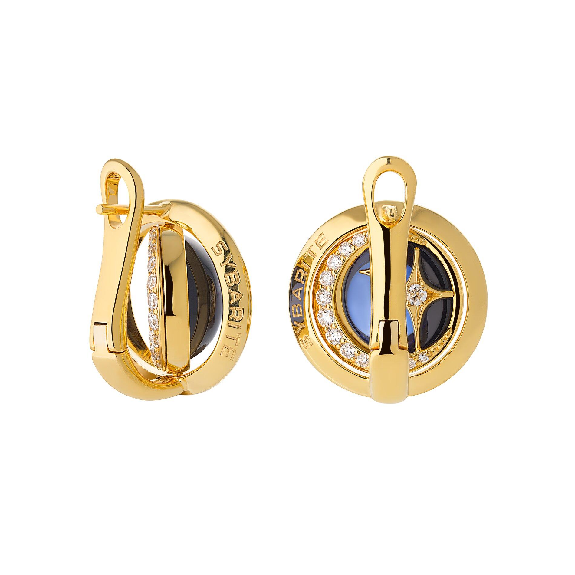 Round Cut Towards the Stars New Moon Earrings For Sale