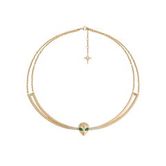 She’s an Alien Necklace in 18ct Yellow Gold with Diamonds & Sapphires
