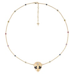 She’s an Alien Necklace in 18ct Yellow Gold with Sapphires & Diamond Star