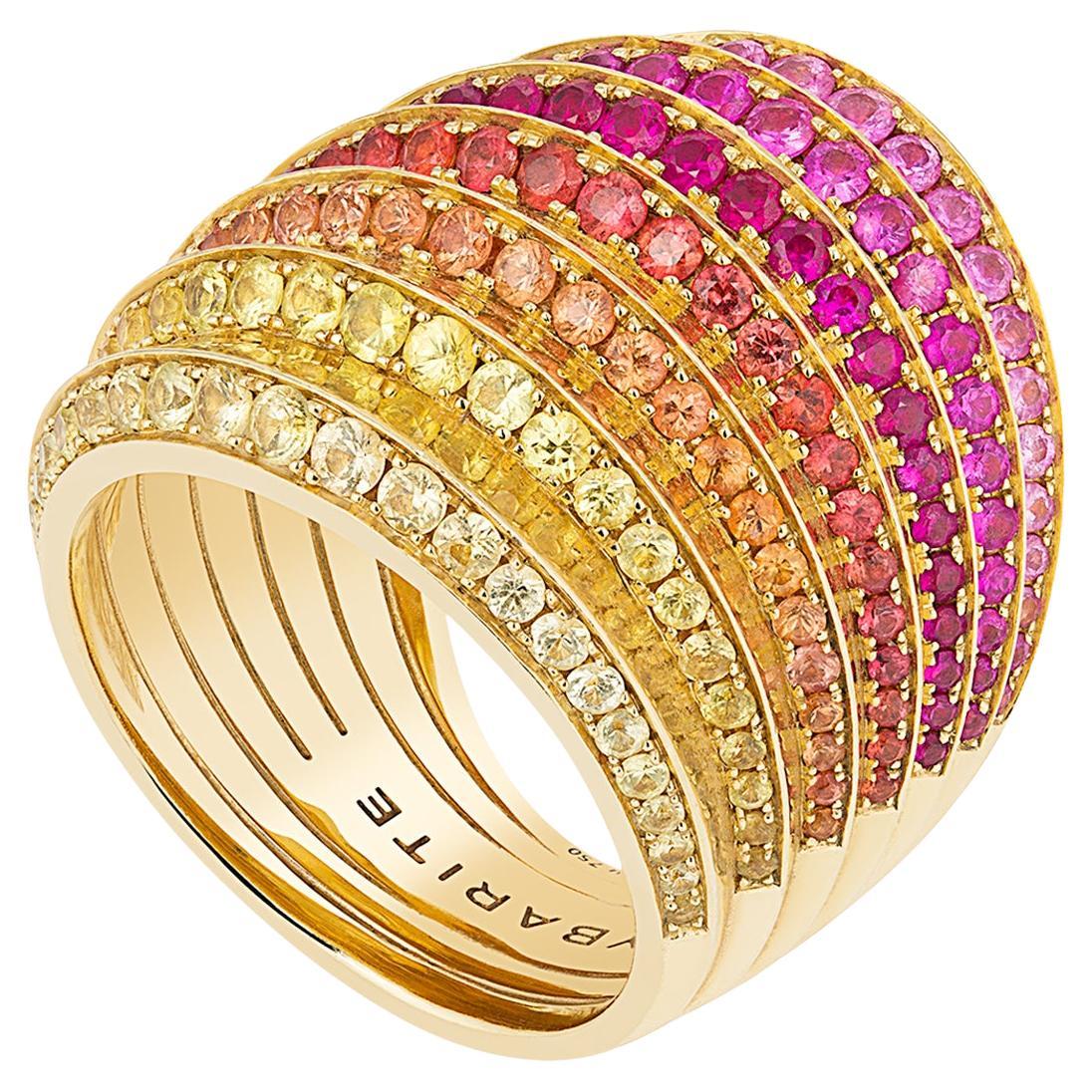 Sunlight Ring in 18ct Yellow Gold with Sapphires & Rubies Sybarite