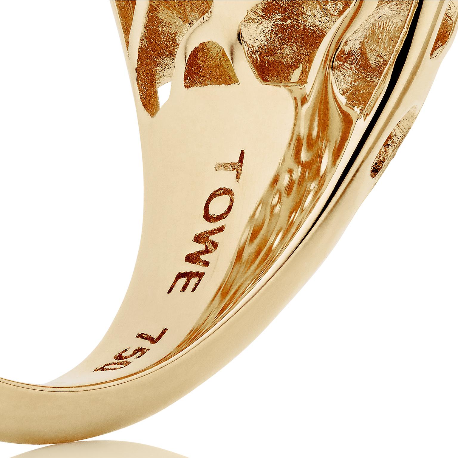 TOWE Dune Silk Gold Bombé Dome Ring For Sale 4