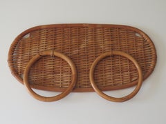 Towel Rack, Rattan-Bamboo, Italy 1960, Bohemian Style