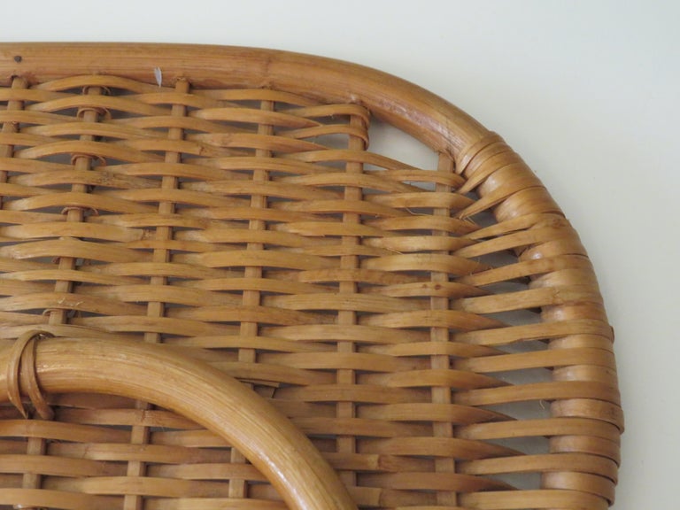 Towel Rack, RattanBamboo, Italy 1960, Bohemian Style For Sale at 1stDibs