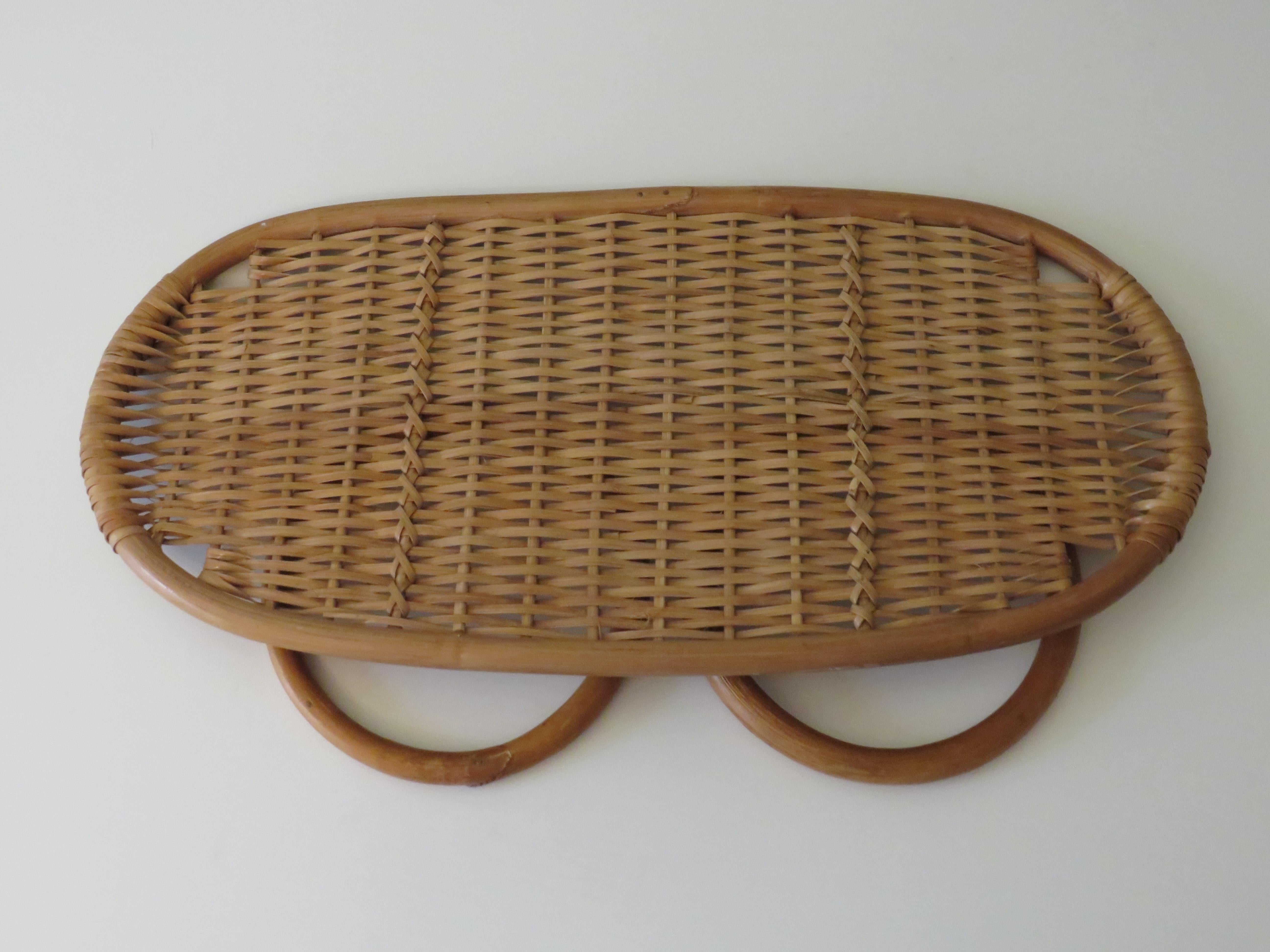 Handtuchständer, Rattan-Bamboo, Italien 1960, böhmischer Stil (Italienisch) im Angebot