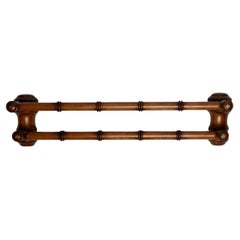 Towel Rail, Faux-Bamboo, Dark Mahogany Wood