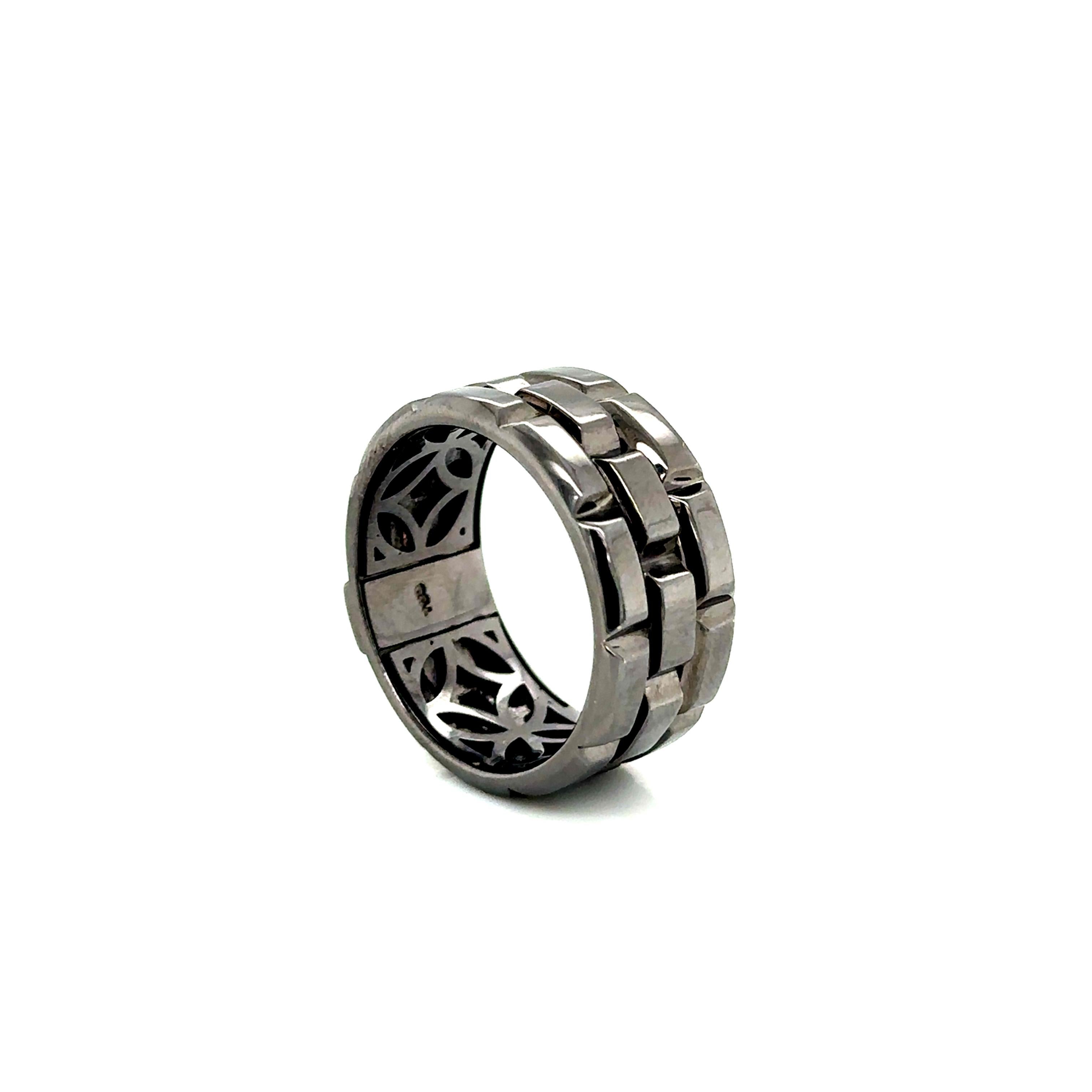 Anello statement Tower in oro bianco 18 carati e rodio in vendita 3