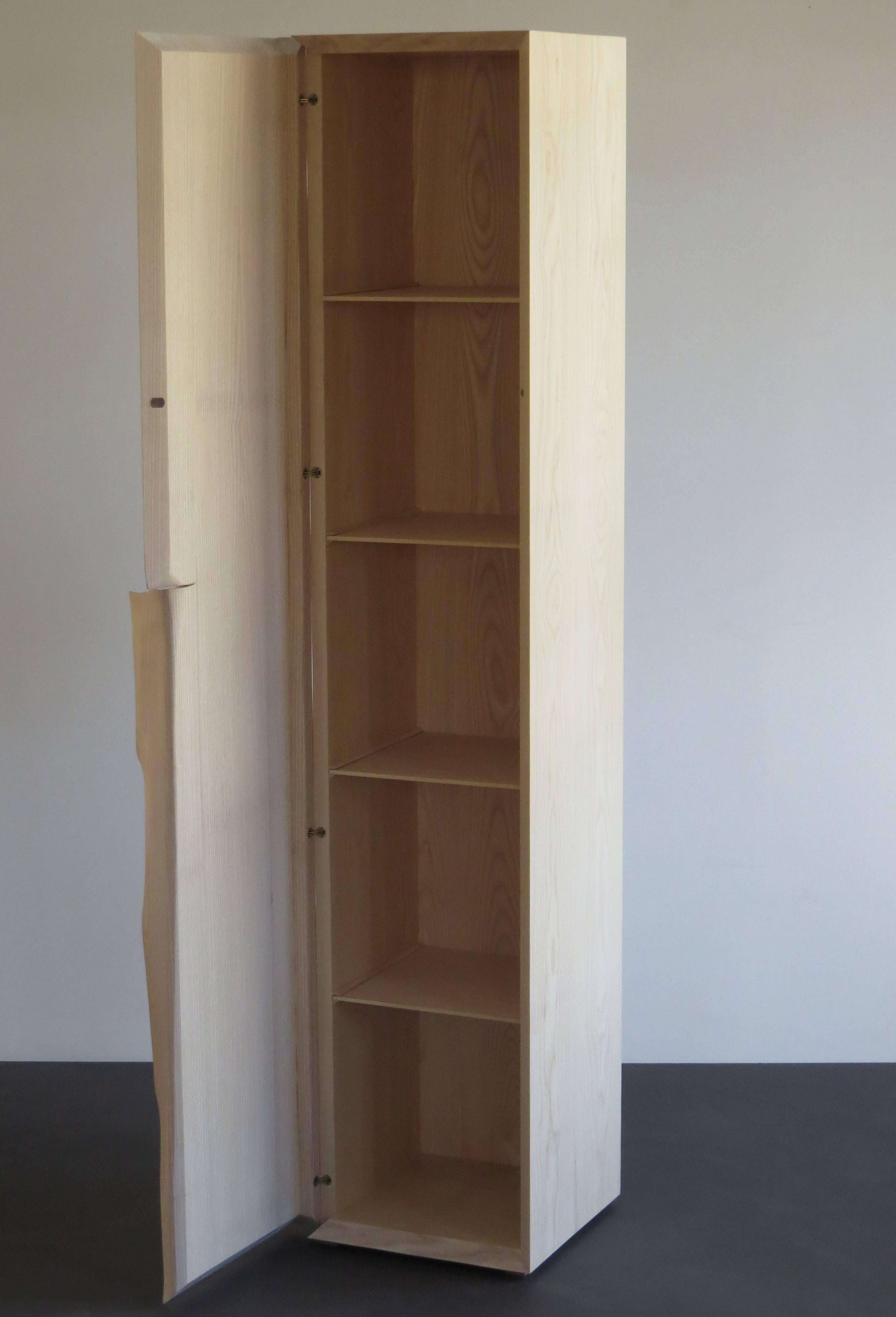 Hand-Crafted Tower Cabinet Handmade Solid Wood For Sale