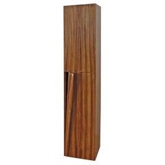 Tower Cabinet, Handmade, Solid Zebra Wood, Made in Germany, High Cabinet