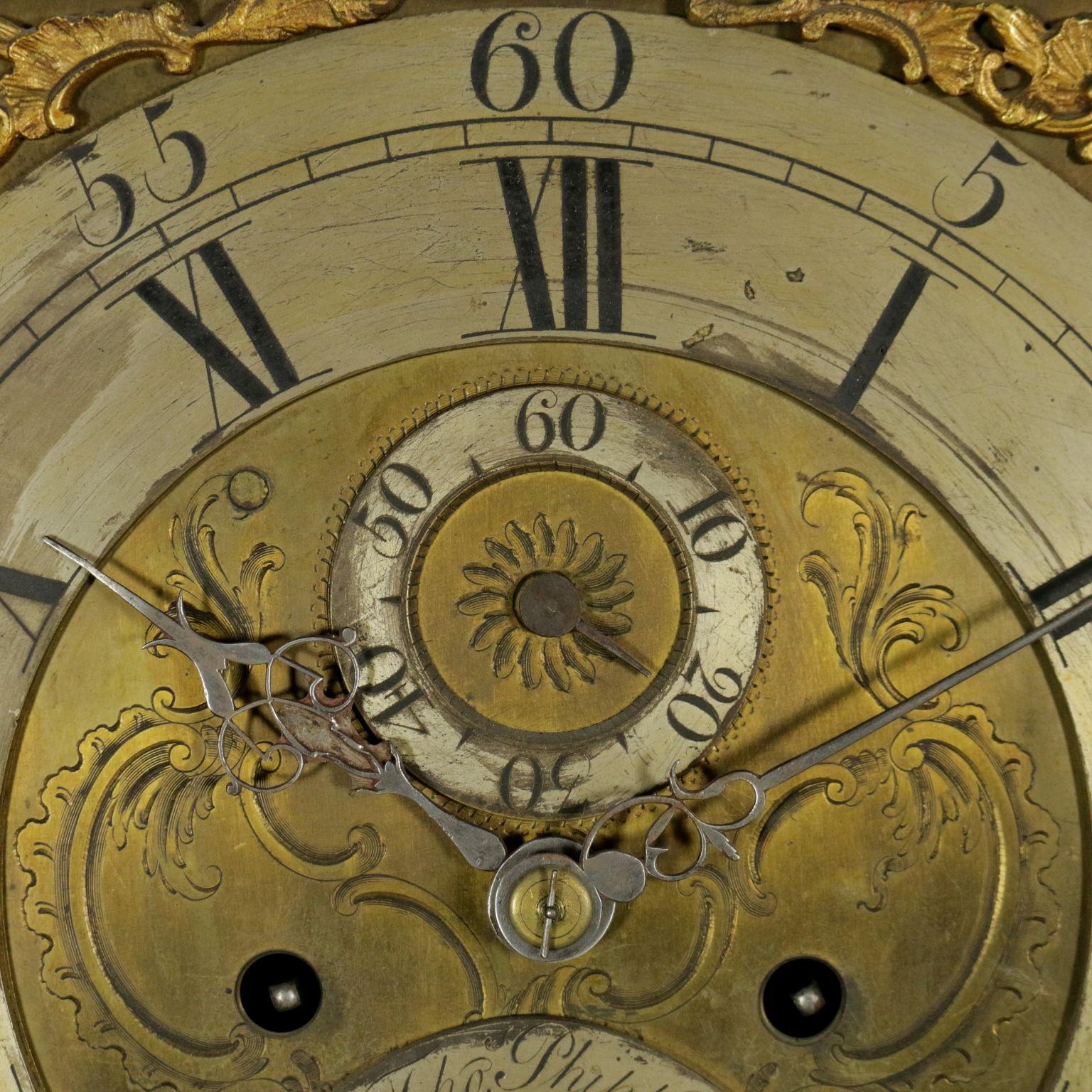 Tower Clock, Phippard Jappened Long Case George II Period '1730-1760' 1