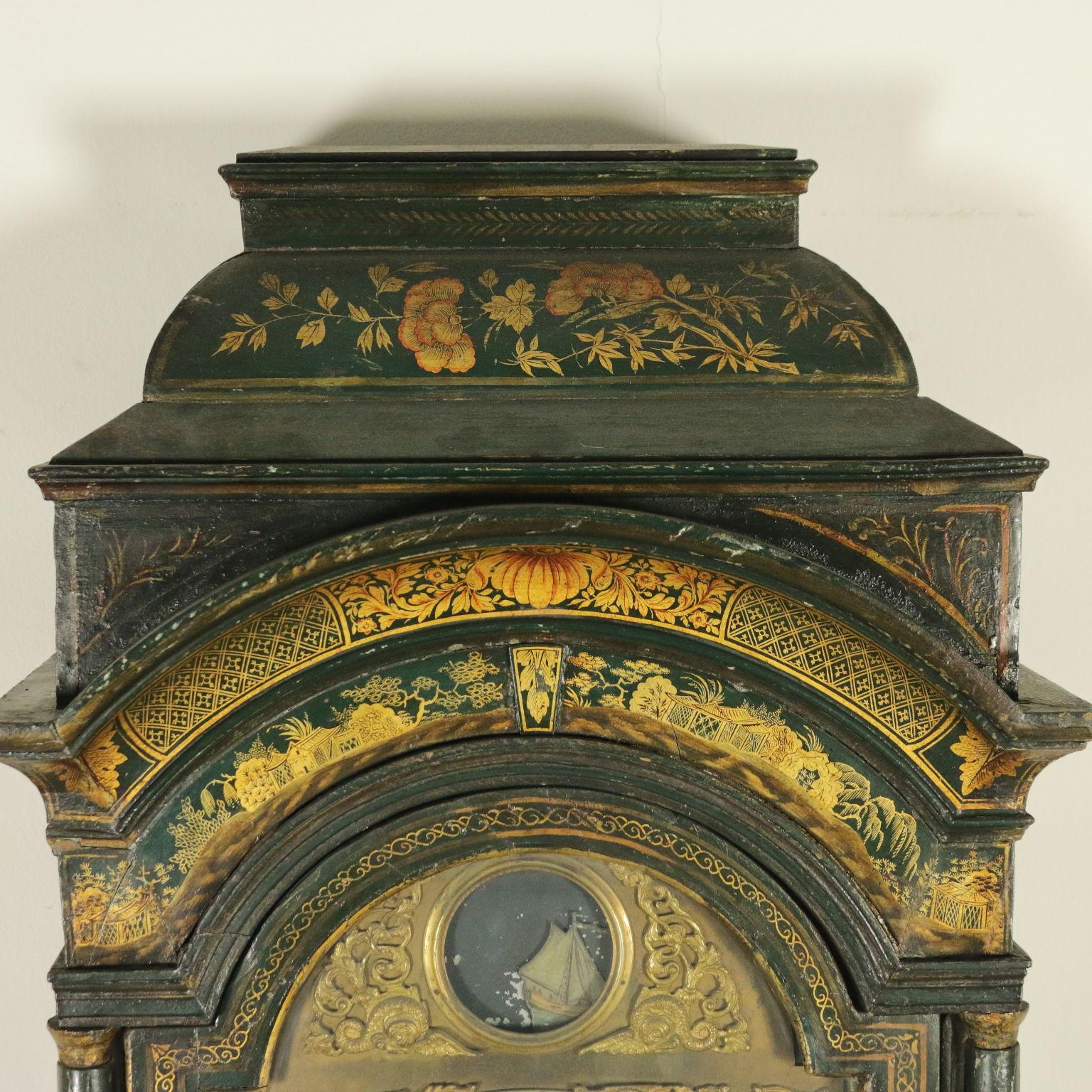 Horloge de tour, Phippard Jappened Long Case George II Period '1730-1760' en vente 8