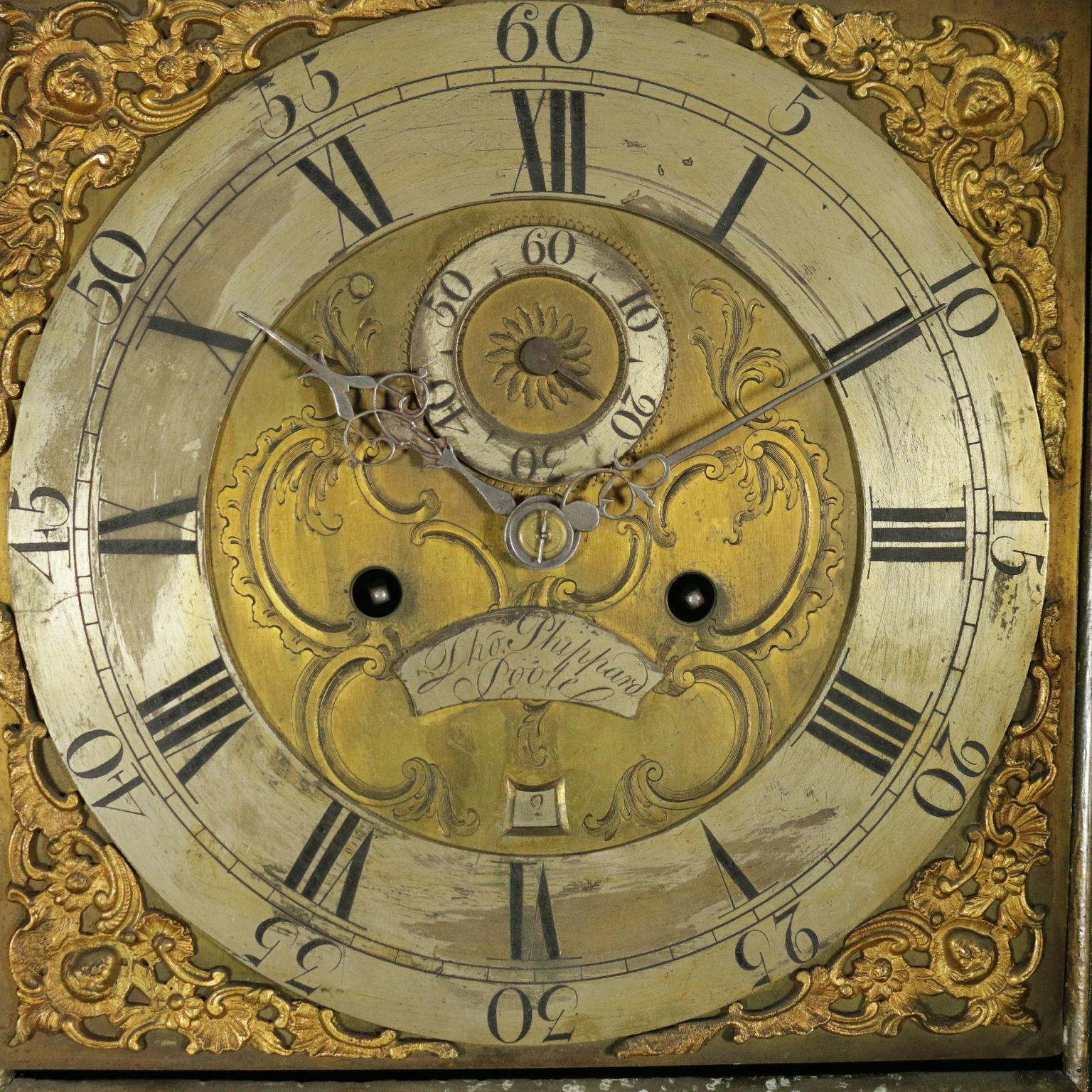 Horloge de tour, Phippard Jappened Long Case George II Period '1730-1760' en vente 2