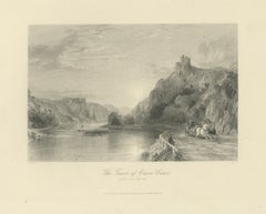 Tower of Crevecoeur on the Meuse, Antique Engraving after Allom, circa 1850