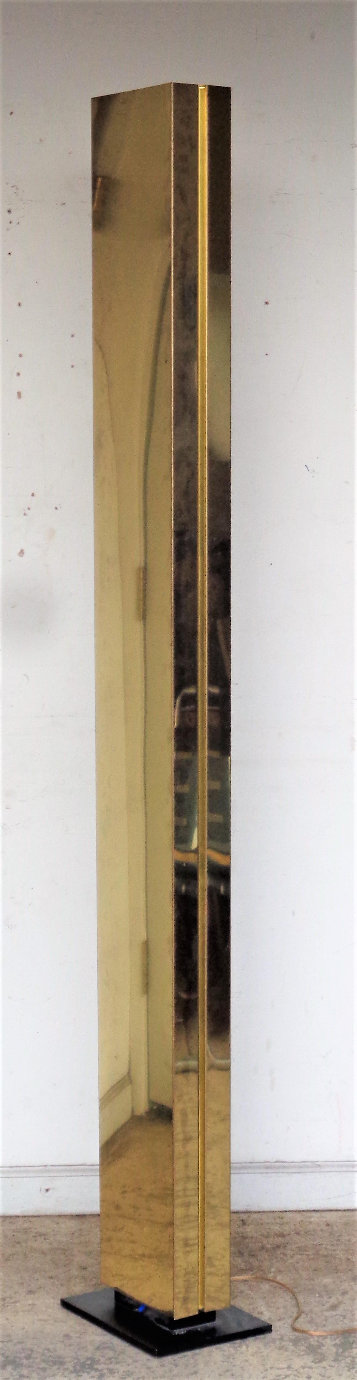 Enameled Kovacs Brass Column Floor Lamp, Circa 1980