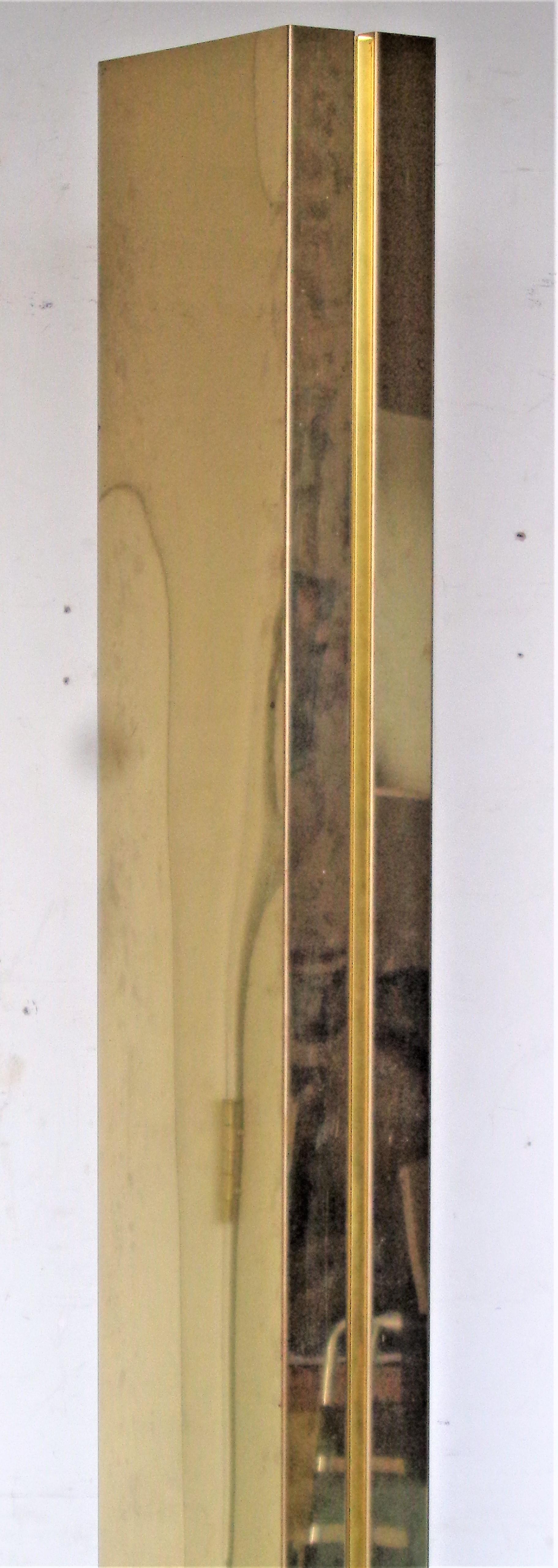 Kovacs Brass Column Floor Lamp, Circa 1980 In Good Condition In Rochester, NY