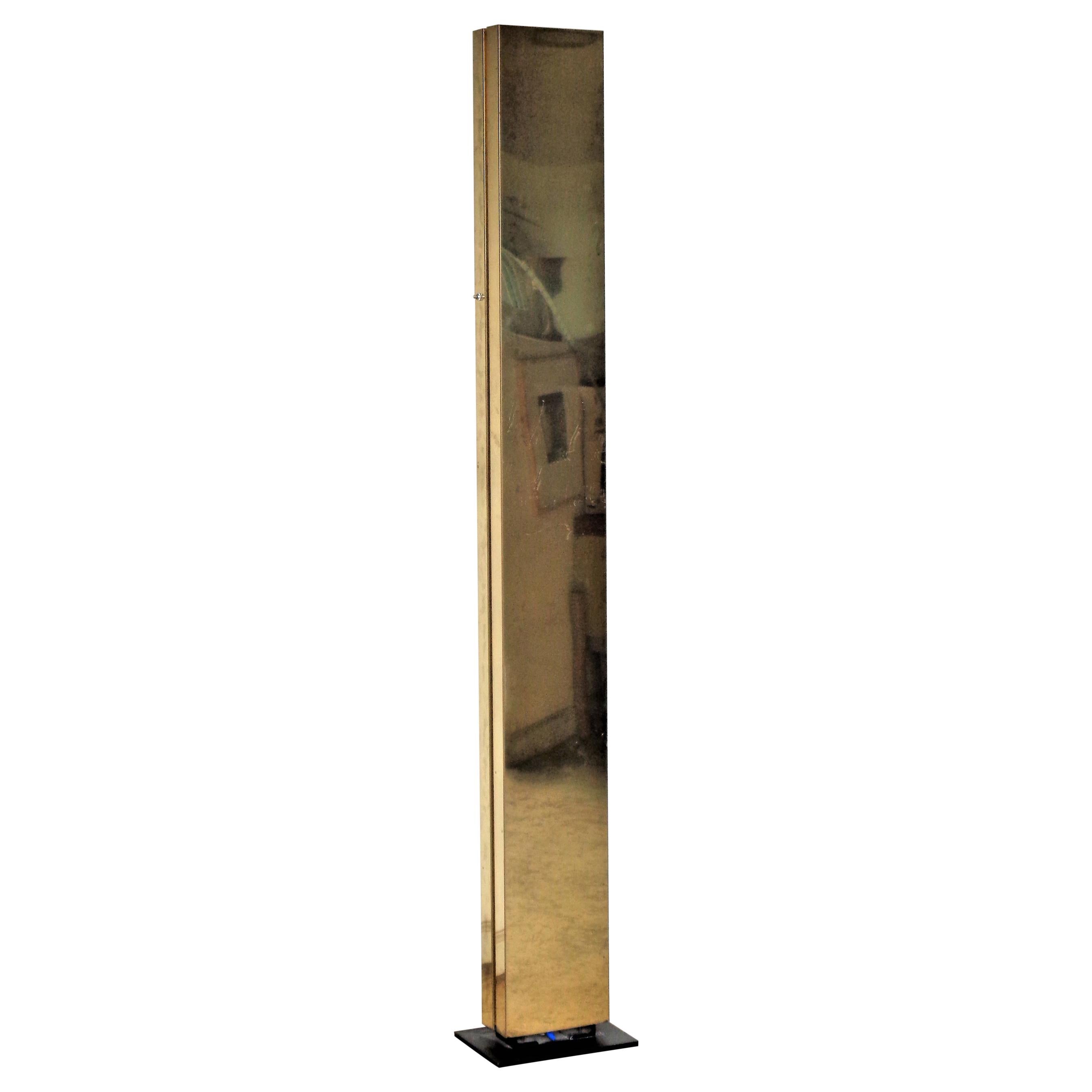 Kovacs Brass Column Floor Lamp, Circa 1980