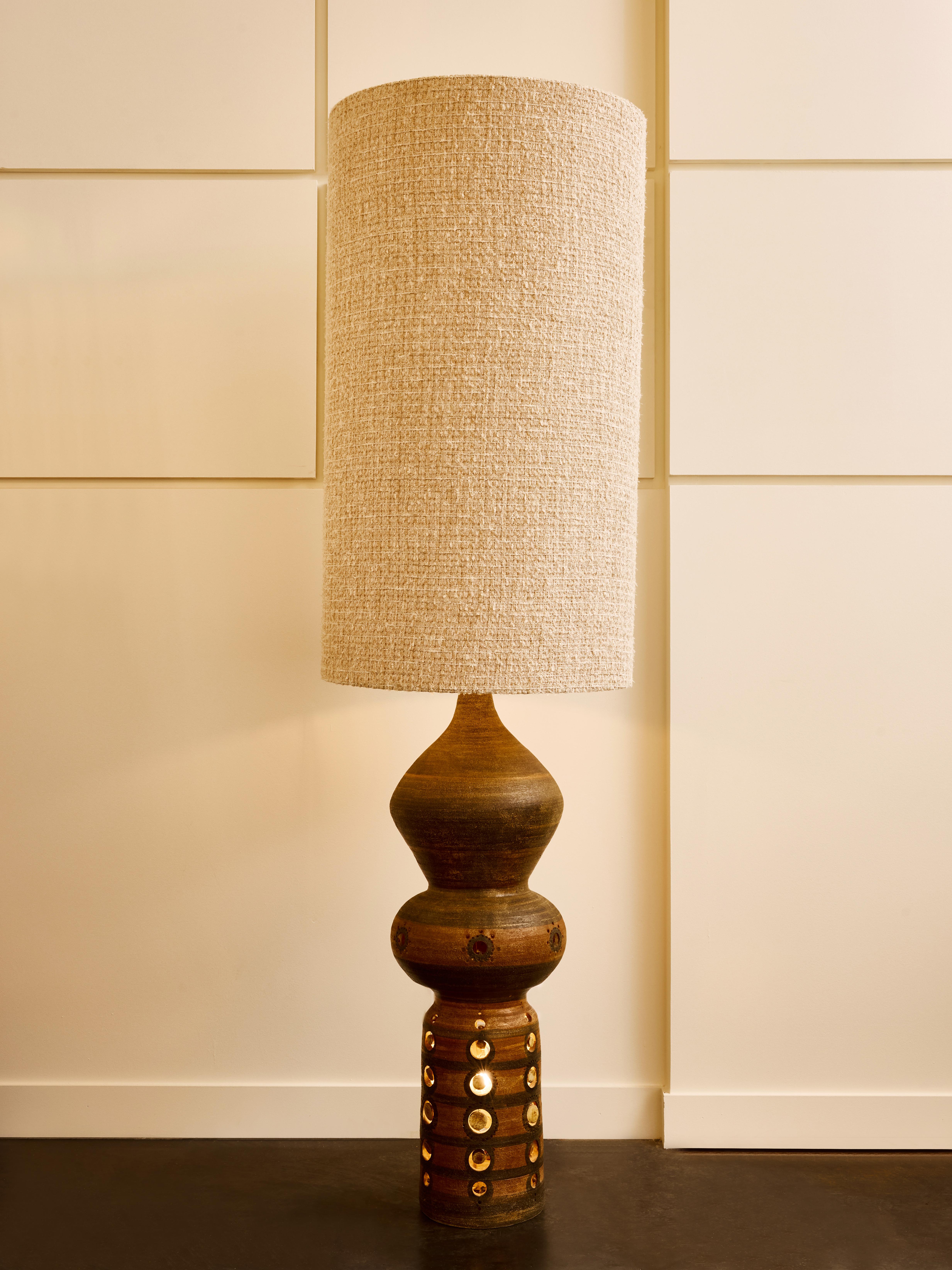 Mid-Century Modern Towering Georges Pelletier Ceramic Lamp For Sale