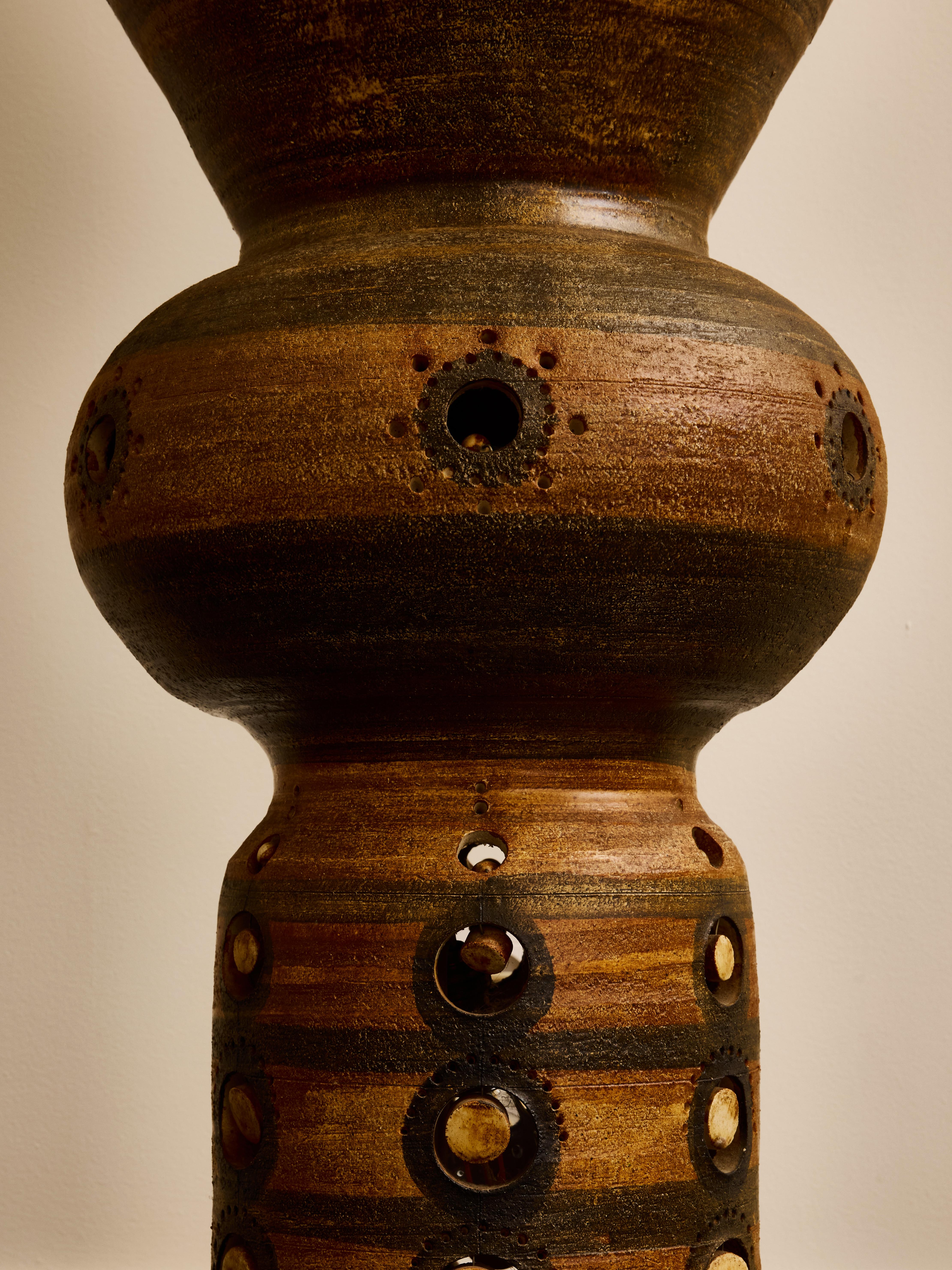 Towering Georges Pelletier Ceramic Lamp In Excellent Condition For Sale In Saint-Ouen, IDF