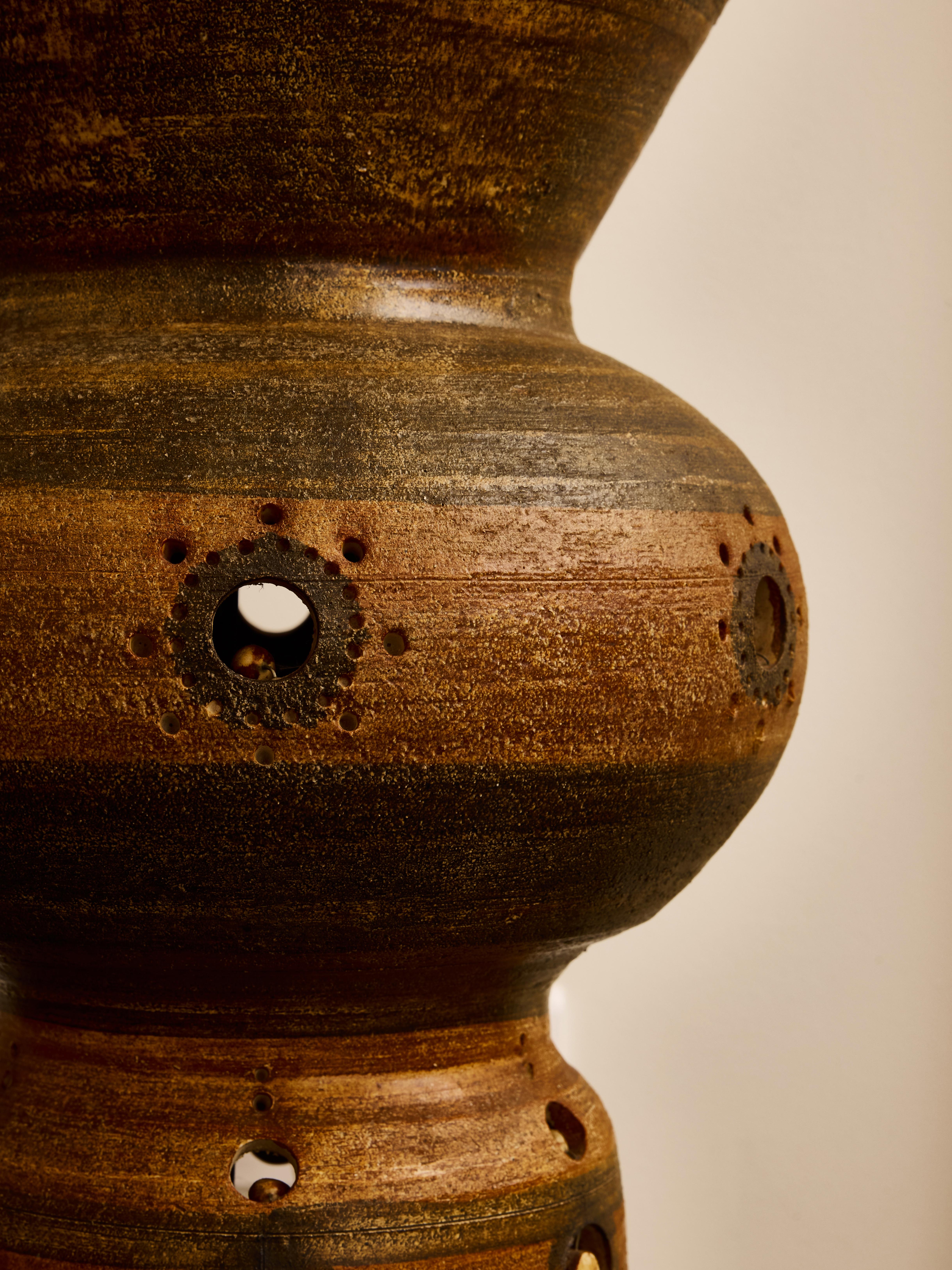 Mid-20th Century Towering Georges Pelletier Ceramic Lamp For Sale