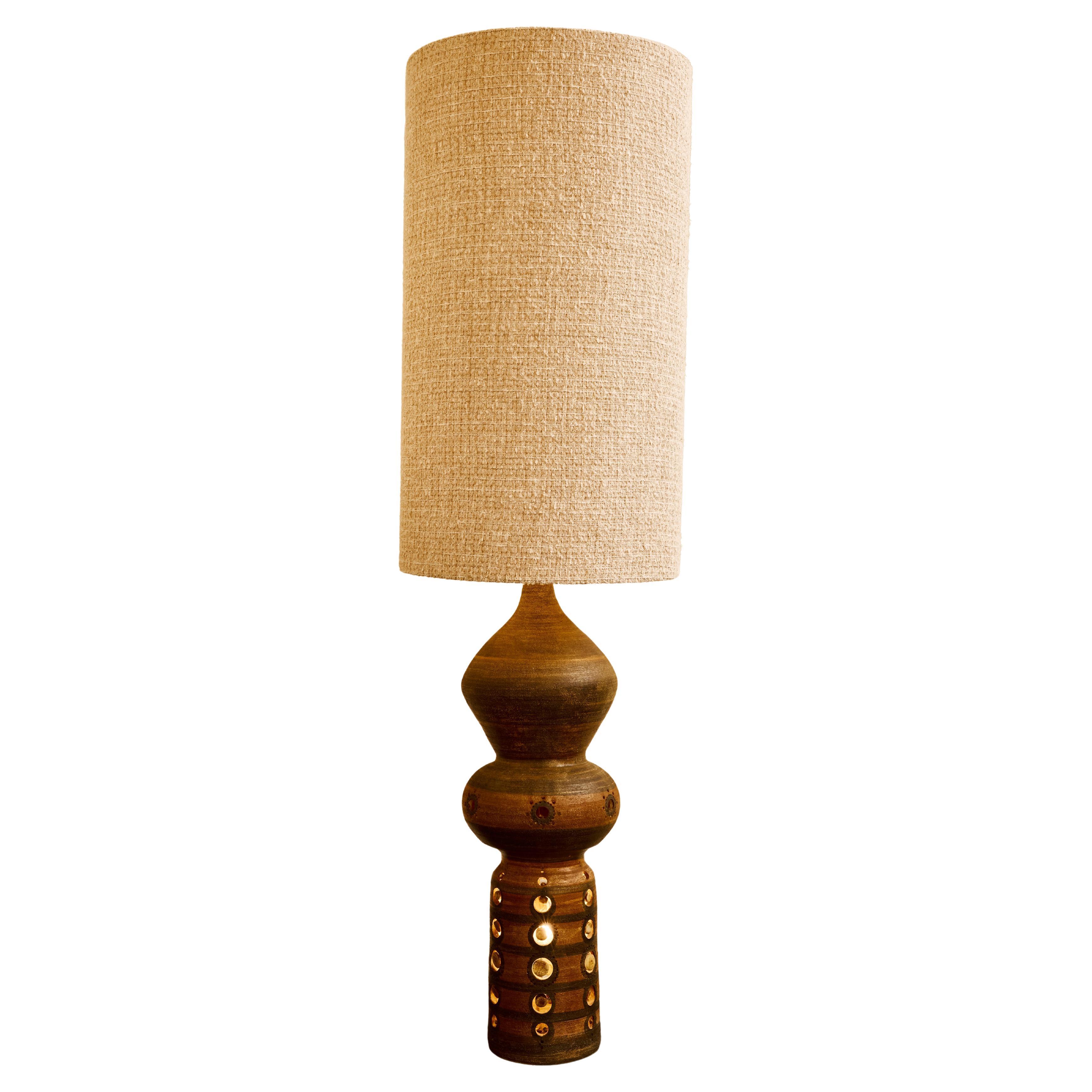 Towering Georges Pelletier Ceramic Lamp For Sale