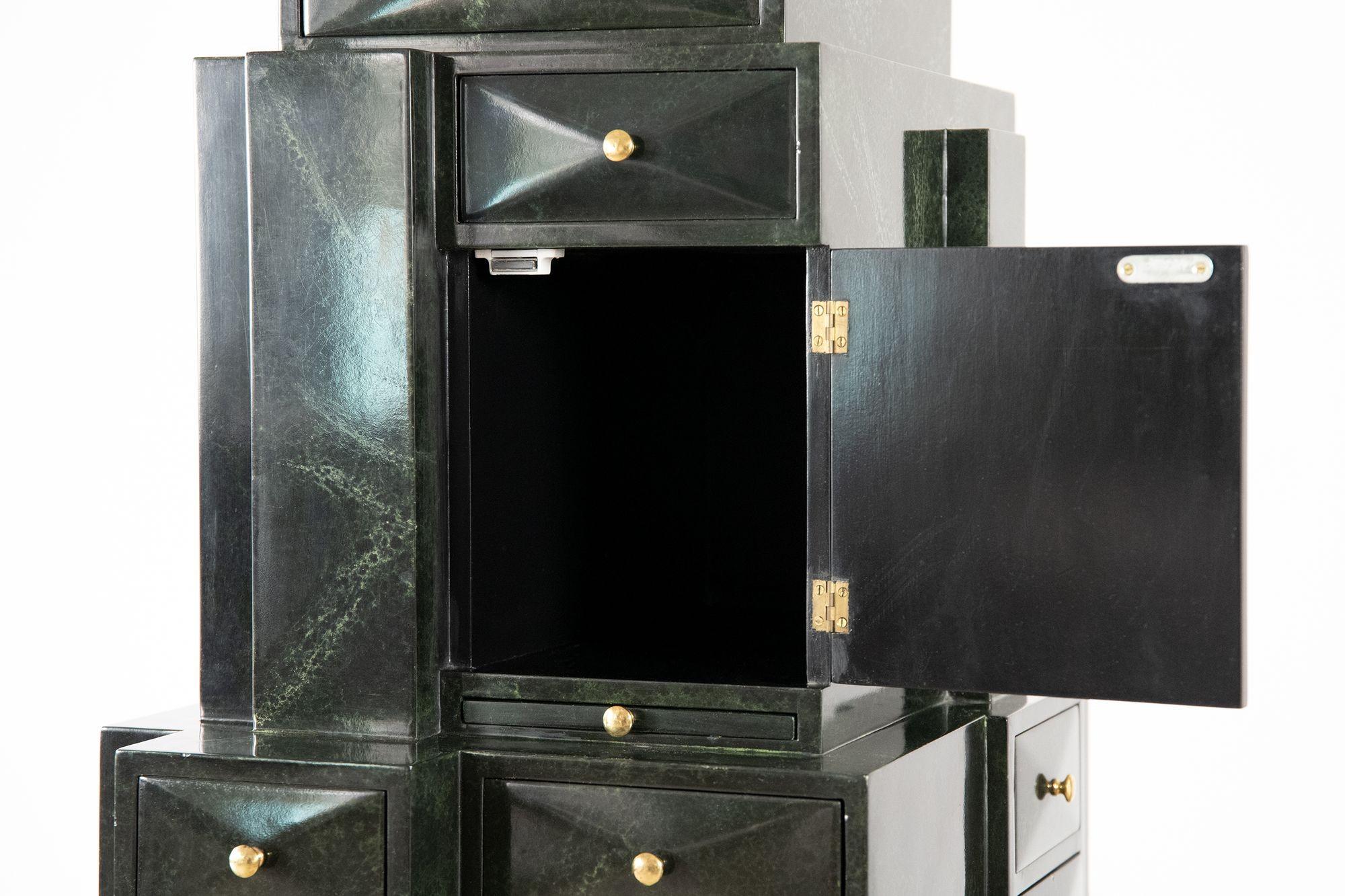 English Towering Skyscraper Storage Cabinet by Maitland Smith 1980s For Sale