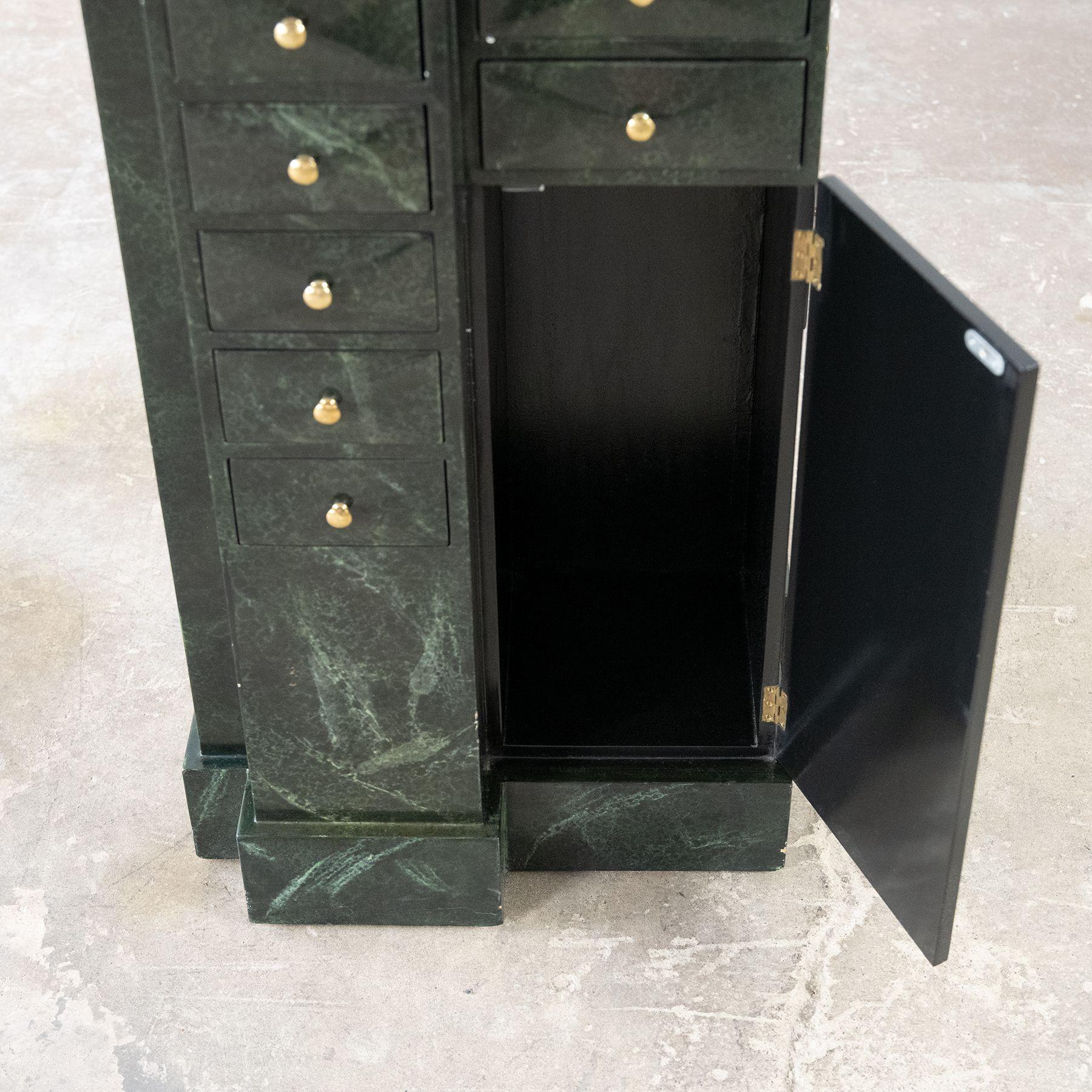Brass Towering Skyscraper Storage Cabinet by Maitland Smith 1980s For Sale