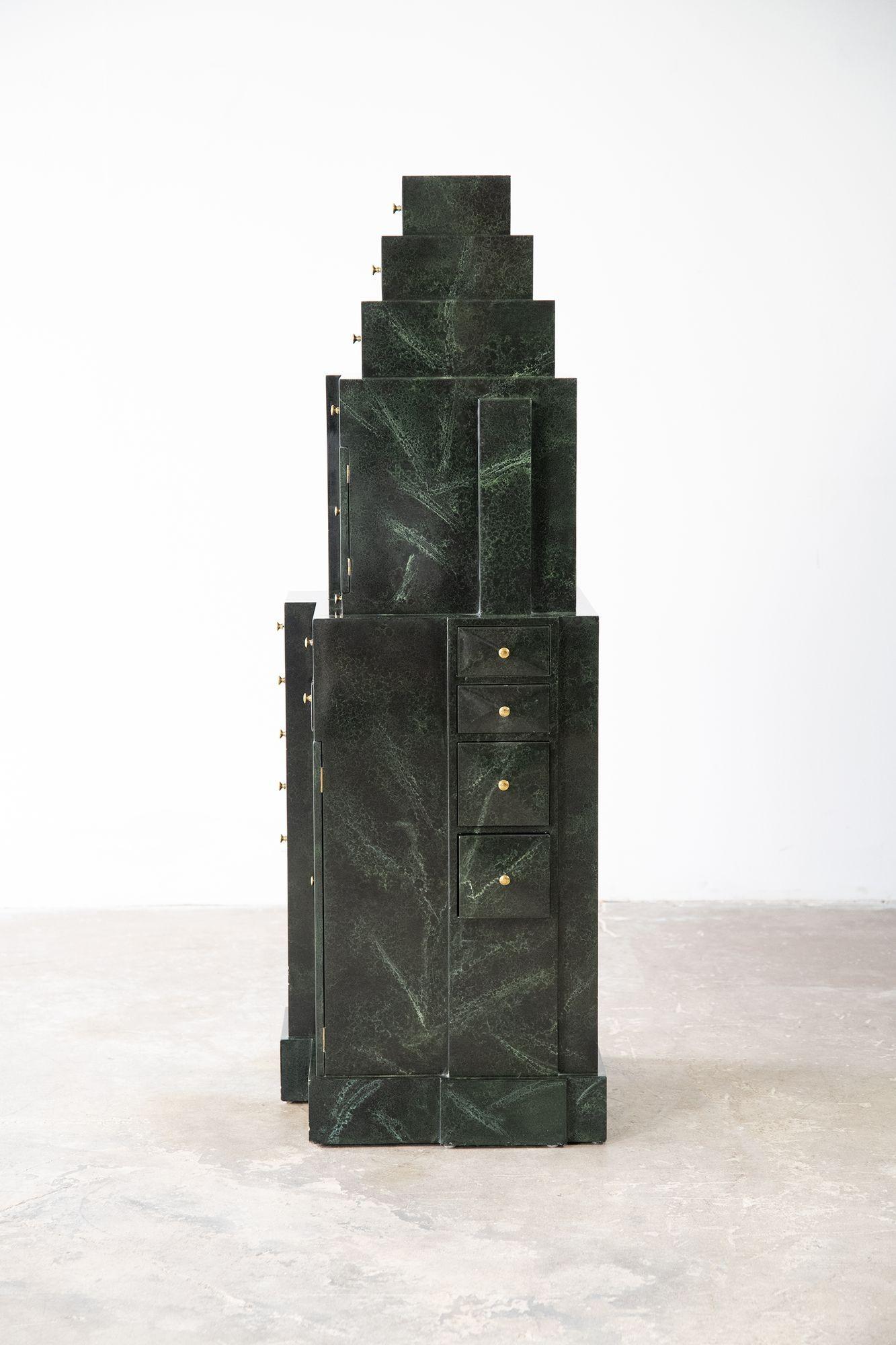Towering Skyscraper Storage Cabinet by Maitland Smith 1980s For Sale 1